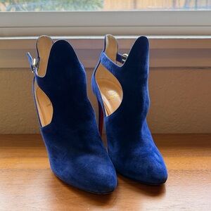Christian Louboutin CANADADA royal blue suede heels/booties Size 6 US Women